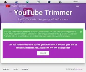 Youtubetrimmer.nl(Snel YouTube video's knippen) Screenshot