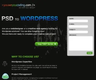 Youweyoucoding.com(At youweyoucoding we Slice and Convert your PSD to (X)) Screenshot