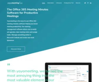 Yoyomeeting.com(Our web based meeting minutes software integrates with Microsoft Outlook and) Screenshot