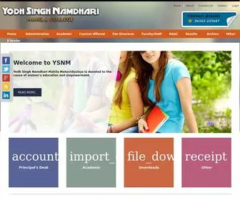 YSNMnpu.org.in(Yodh Singh Namdhari Mahila Mahavidyalaya) Screenshot