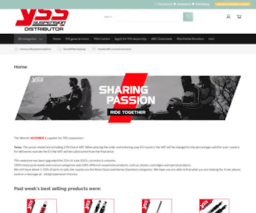 YSS-Webstore.com(Suspension Store) Screenshot
