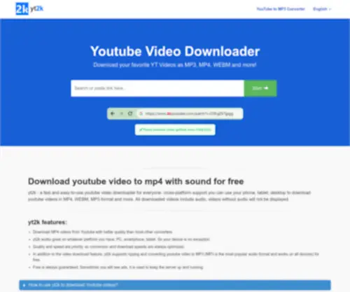 YT2K.com(Youtube video downloader) Screenshot