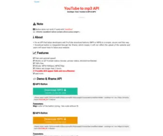 YTBMP3S.me(Free Youtube to MP3 Button API Converter & Downloader) Screenshot
