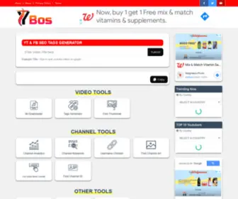 Ytbos.com(YT Bos Best YouTube SEO Tools online find tag) Screenshot