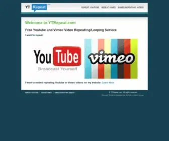 Ytrepeat.com(Repeat Youtube and Vimeo Videos) Screenshot