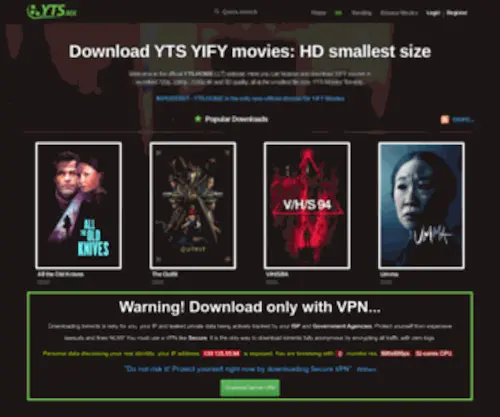 YTS.homes(The Official Home of YIFY Movies Torrent Download) Screenshot