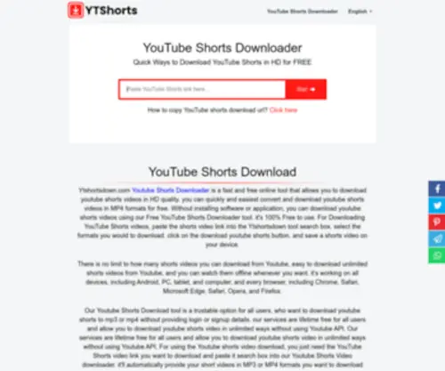 YTshortsdown.com(Our tool is a free Youtube Shorts Downloader) Screenshot