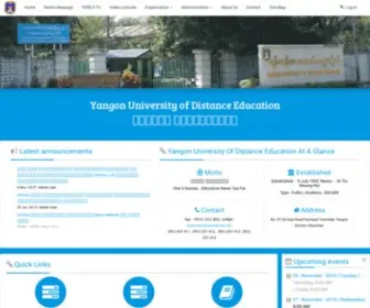 Yude.edu.mm(Yangon University of Distance Education) Screenshot