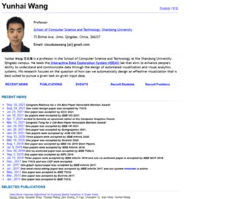 Yunhaiwang.net(Yunhai Wang's homepage at CS/SDU) Screenshot