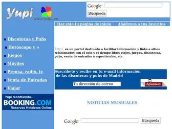 Yupi.eu(Yupi facilita información y links a sitios relacionados con el ocio) Screenshot