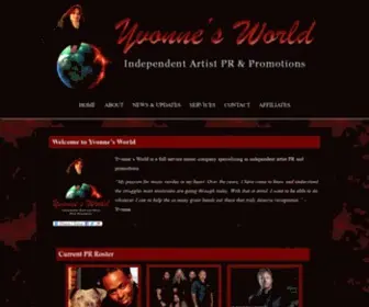Yvonnesworld.com(PR promotions for independent rock and metal bands) Screenshot