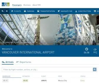 YVR.ca(Vancouver International Airport (YVR)) Screenshot