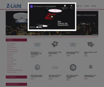 Z-Licht.de(Z-Licht, Sensorleuchten, LED Leuchten, Sensor LED Leuchten, Leuchten mit Bewegungsmelder, Züblin Leuchten) Screenshot