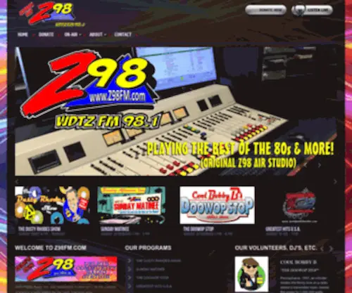 Z98FM.com(WDTZ-LP Delhi's Z98) Screenshot