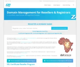 ZA.domains(Co.Za Domain Management for Domain Resellers + Registrars. Register Co.Za Domains) Screenshot