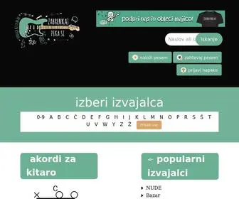 Zabrenkaj.si(Akordi za kitaro in ukulele ter Besedila slovenskih pesmi) Screenshot