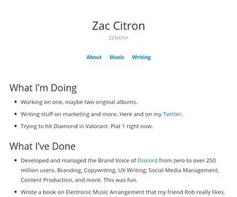 Zaccitron.com(Zac Citron) Screenshot