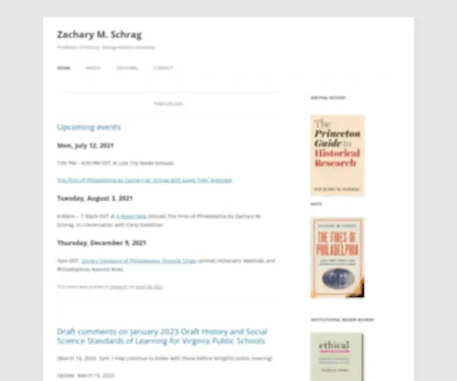 Zacharyschrag.com(Professor of History) Screenshot