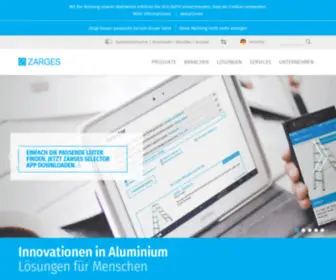 Zacher.biz(Innovationen in Aluminium) Screenshot