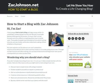 ZacJohnson.net(How to Start a Blog with Zac Johnson) Screenshot