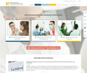 Zaekmv.de(Zahnärztekammer Mecklenburg) Screenshot