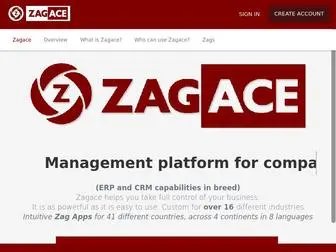 Zagace.com(Zagace is an enterprise management platform that uses Enterprise Resource Planning (ERP)) Screenshot
