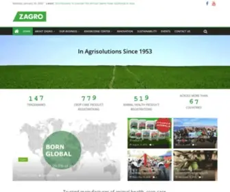 Zagro.com(Manufacturer of Animal Health & Crop Care Products) Screenshot