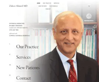 Zaheerahmedmd.com(Zaheer Ahmed Internal Medicine Lowell Ma) Screenshot