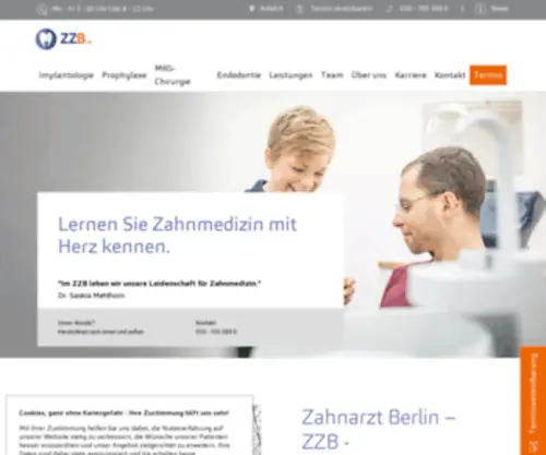 Zahnarzt-Berlin.de(Zahnarzt Berlin ZZB Zahnmedizinisches Zentrum Berlin) Screenshot