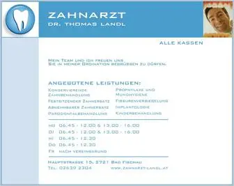 Zahnarzt-Landl.at(Zahnarzt Dr. Thomas Landl) Screenshot