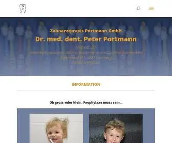 Zahnarztportmann.ch(Zahnarztpraxis Dr. med. dent. Peter Portmann in Heimberg) Screenshot