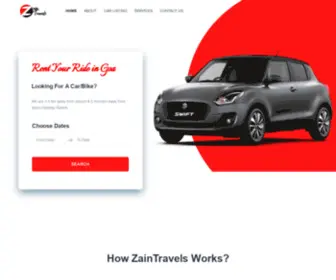 Zaintravels.in(Zaintravels Best Self Drive Cars/Bikes in Goa) Screenshot