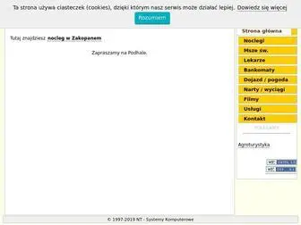 Zakopane.com.pl(Noclegi, Hotele, Kwatery, Apartamenty, Pokoje, Pensjonaty) Screenshot