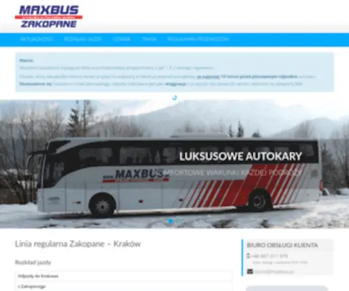 Zakopanekrakow.pl(MaxBus. Linia regularna Zakopane) Screenshot