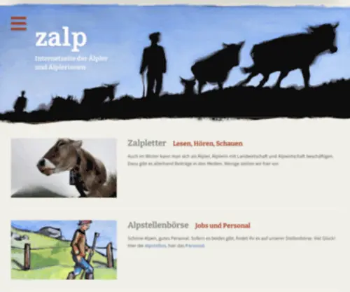 Zalp.ch(Internetseite der Älpler und Älplerinnen) Screenshot