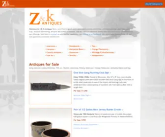 Zandkantiques.com(Antiques for Sale from ZandK) Screenshot