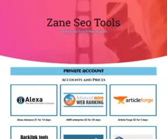 Zaneseotools.com(Zaneseotools) Screenshot