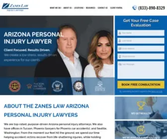 Zaneslaw.com(Arizona Personal Injury Lawyers) Screenshot