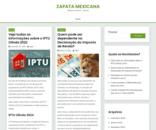 Zapatamexicanbar.com.br(Mexico e Brasil) Screenshot