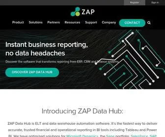 Zapbi.com(Data Warehouse Automation Software for Business Reporting) Screenshot