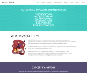 Zapcertify.com(Automated Database Management Systems with ZAPCERTIFY) Screenshot
