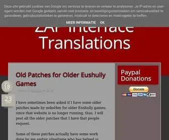 Zapinterlations.com(ZAP Interface Translations) Screenshot