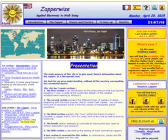 Zapperwise.com(Site devoted to HuldaClark`s zappers and other devices) Screenshot