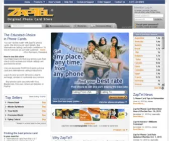 Zaptel.com(Phone Card & International Prepaid Calling Cards by ZapTel) Screenshot