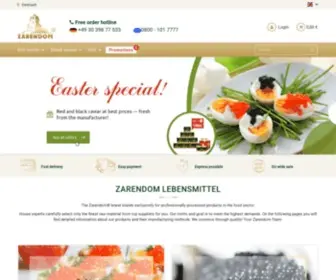 Zarendom.de(Der Kaviar Online Shop von Zarendom) Screenshot