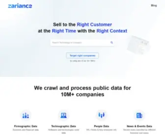 Zariance.com(Sales Intelligence) Screenshot