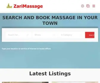 Zarimassage.com(Get detailed information of massage parlors offering various services such as swedish massage) Screenshot