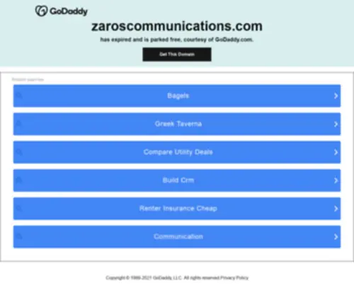 Zaroscommunications.com(Zaros Communicaitons) Screenshot