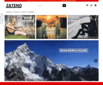 Zateno.de(Sportbekleidung und Sportschuhe online kaufen bei ZATENO) Screenshot