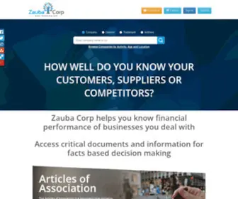 Zaubacorp.com(Zauba Corp) Screenshot